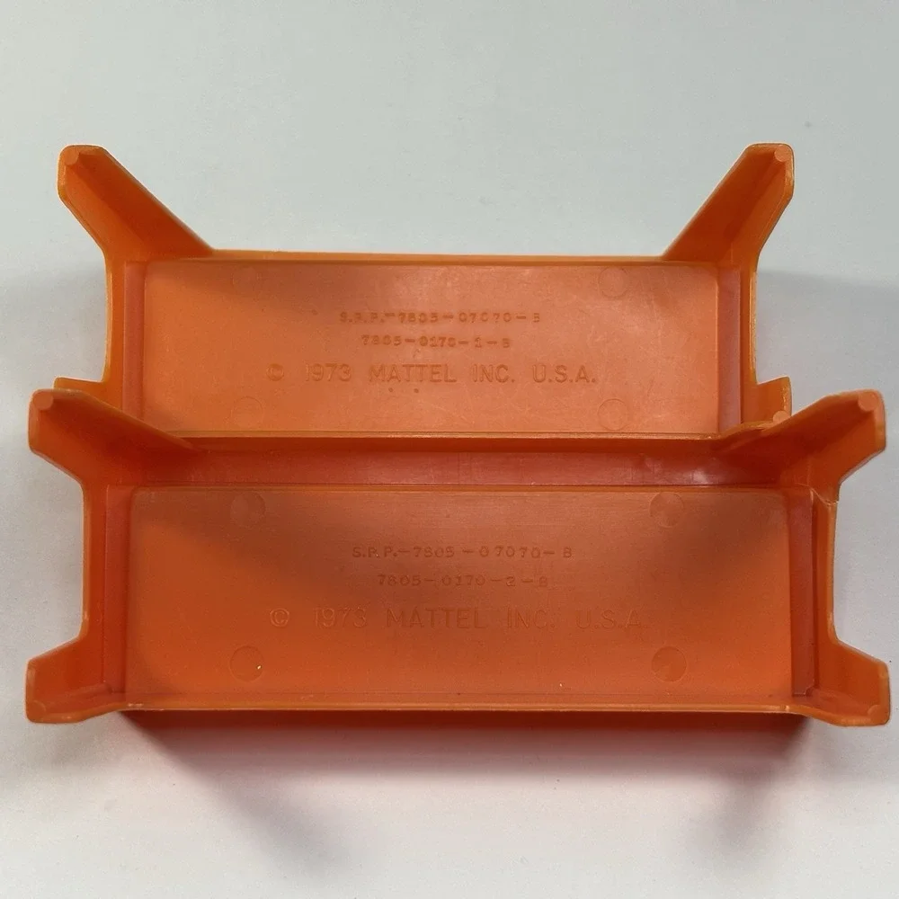 1973 Vintage Barbie Townhouse Doll Orange Plastic Couch/Bench Mattel Furniture
